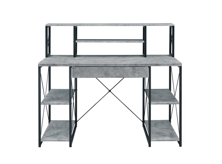 Music Recording Desk with Storage Drawer - Concrete Gray