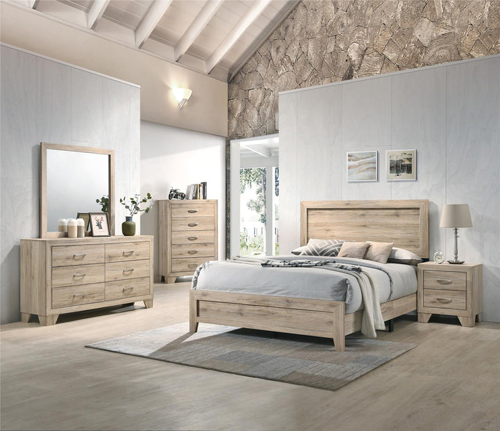 Wooden Frame Square Mirror -  Natural