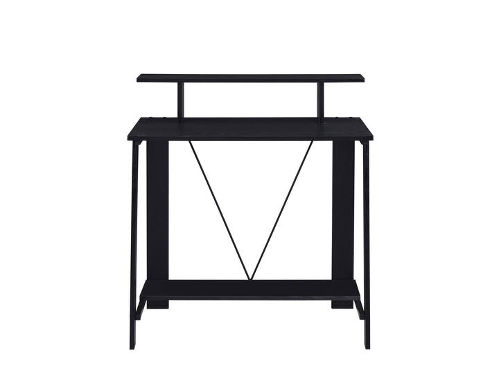Writing Desk with Metal V Design - Black