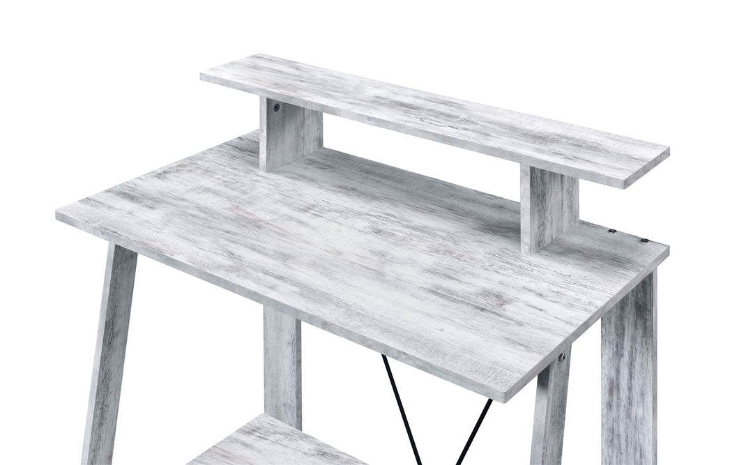 Metal Framed Writing Table - Antique White
