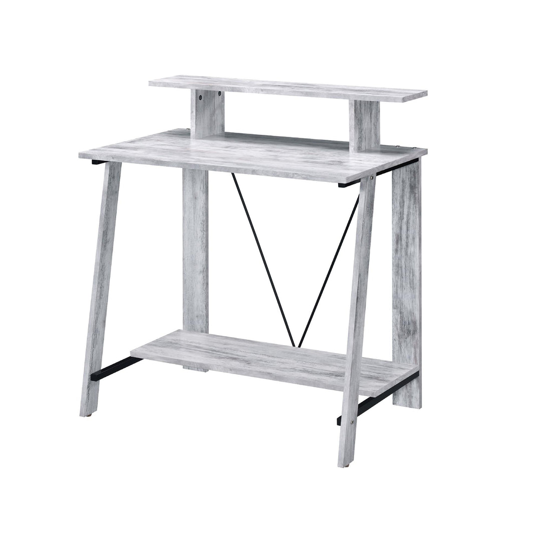Desk with Metal V Backing - Antique White