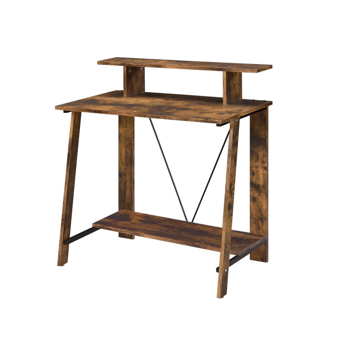 Metal V Backing Writing Desk - Weathered Oak