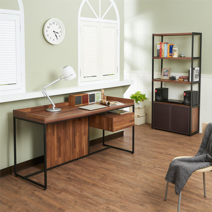 Writing Desk with Storage Drawer - Walnut