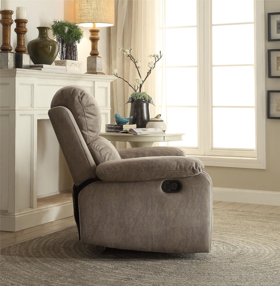 Memory Foam Recliner with Reclining Footrest - Gray