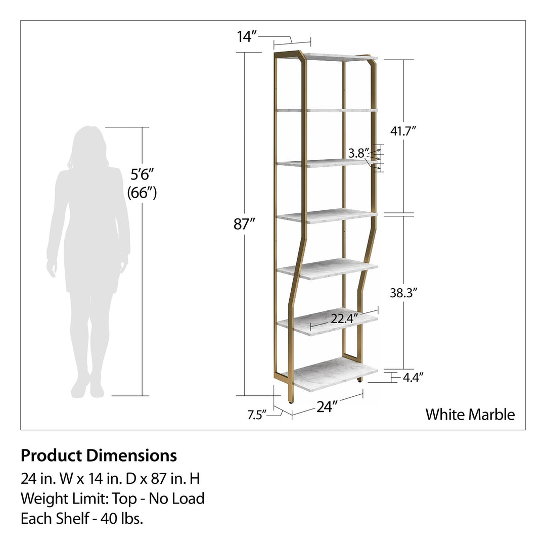 Gwyneth Closet 4 Piece Bundle-Shelves, Vanity, Hanging Rods & Drawers - White marble