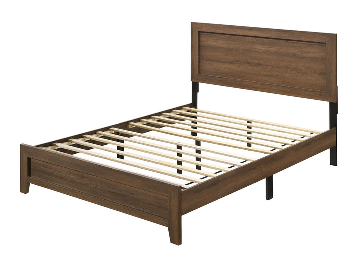 Wooden Panel Bed - Oak - King