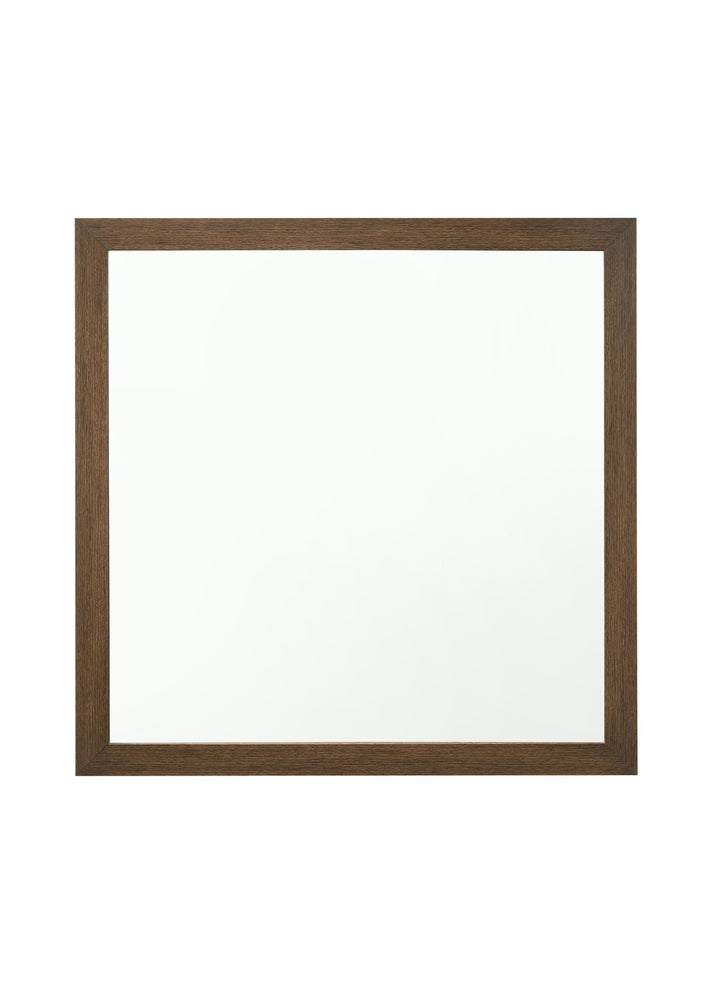 Miquell Wood Framed Square Mirror  -  Oak