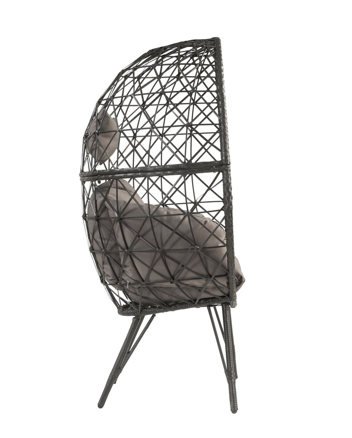 Outdoor Lounge Chair with foam filled cushion - Light Gray