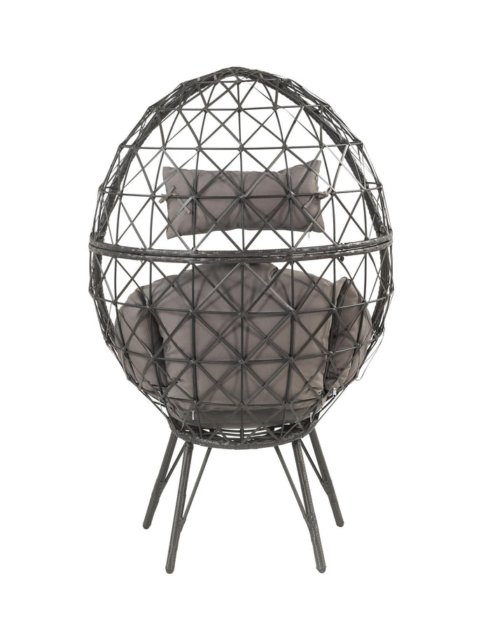 Patio Lounge Chair with Wicker - Light Gray