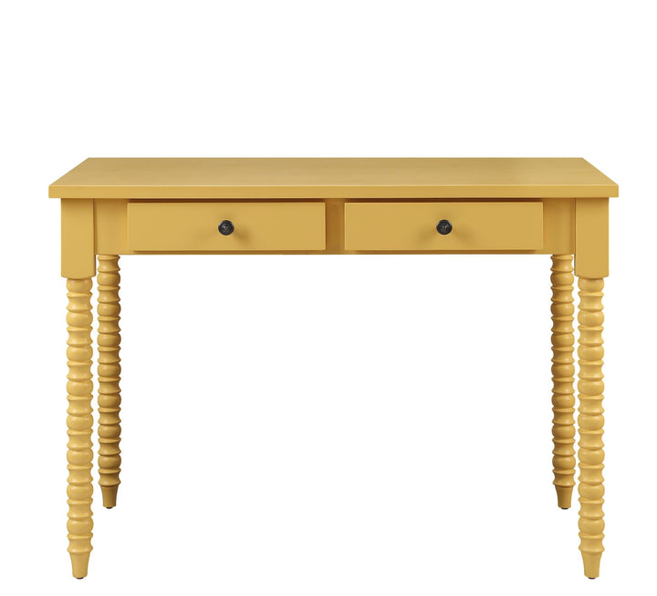 Cora Rectangular Writing Desk with 2 Storage Drawers - Yellow
