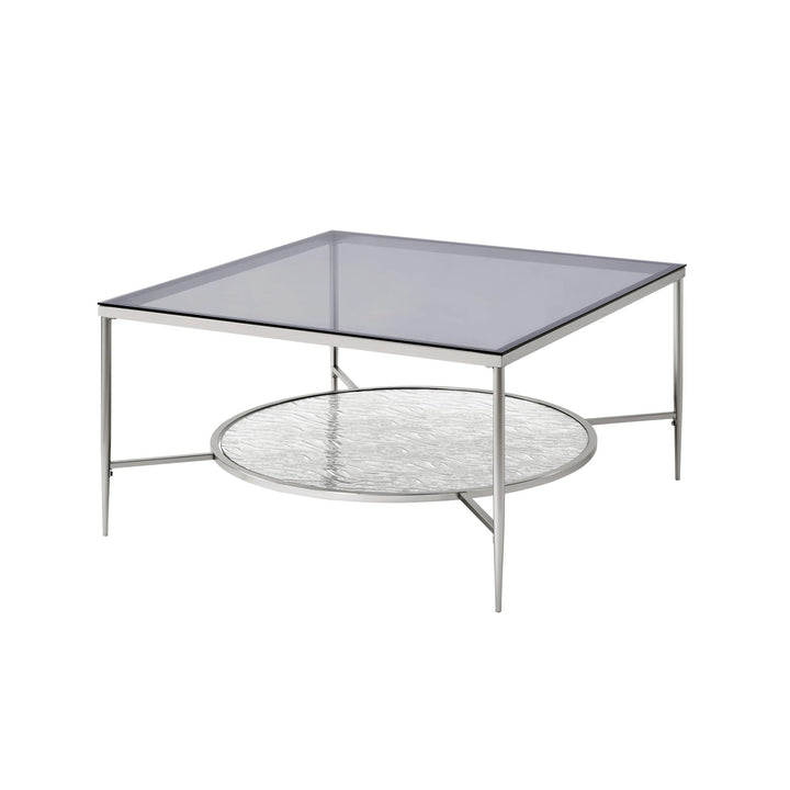 Chrome finish tempered Glass top Coffee Table - Chrome