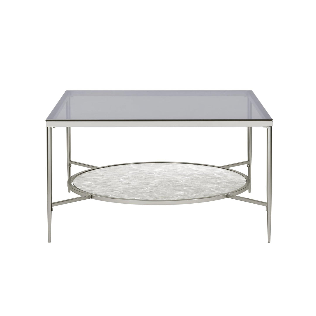Adelrik Square Glass Coffee Table - Chrome