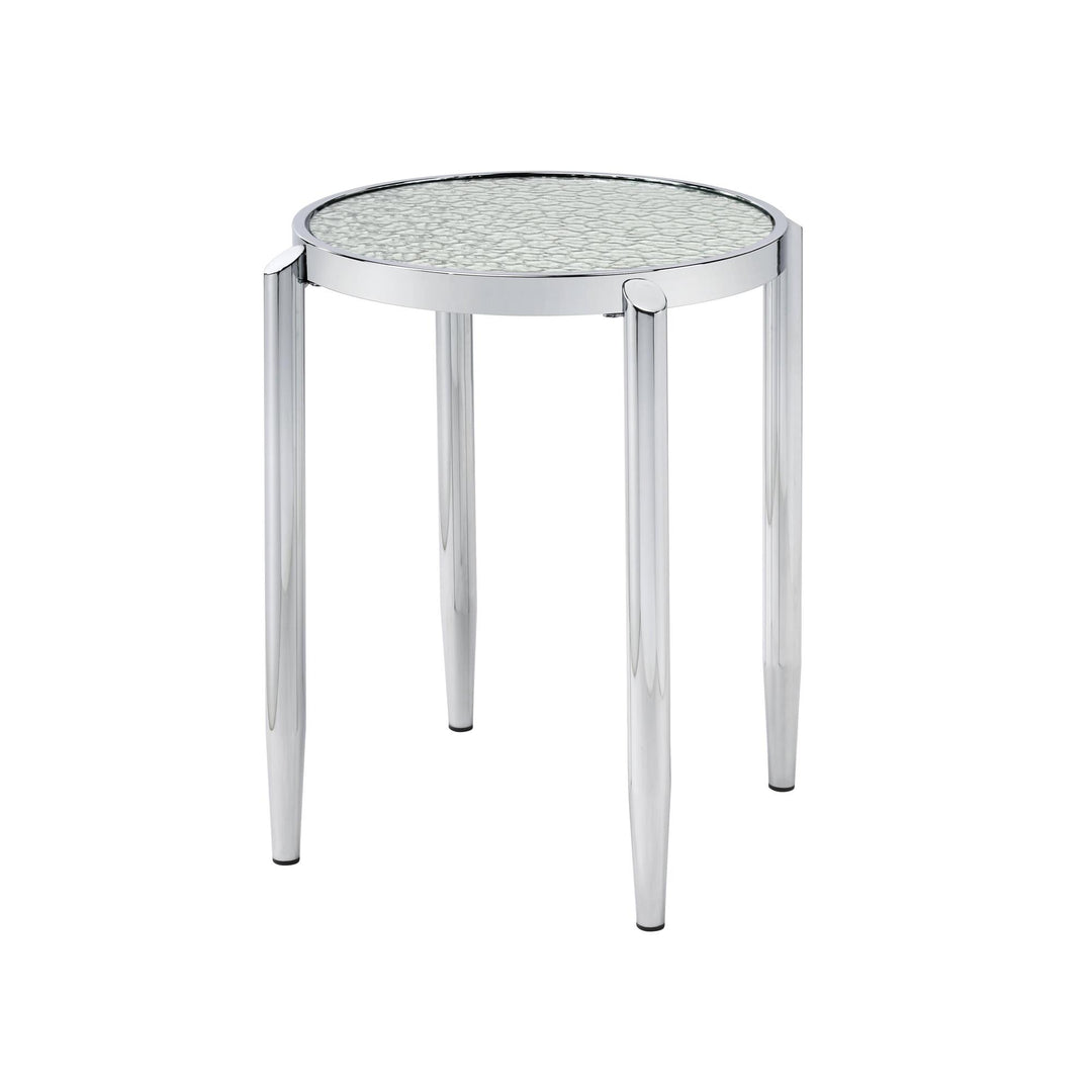 Chrome finish End Table with Twin Table Top - Chrome