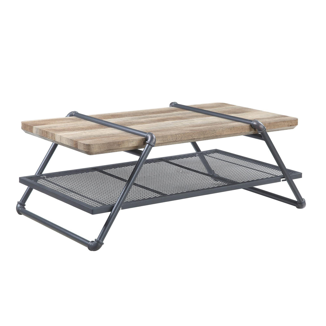 Metal shelf Coffee Table  for living room - Natural