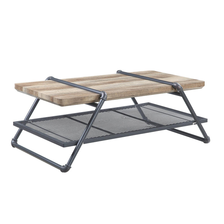 Metal shelf Coffee Table  for living room - Natural