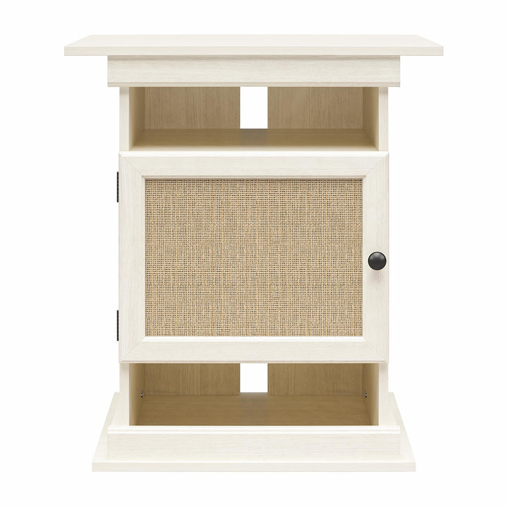 10/20 Gallon Aquarium Stand with Open and Concealed Storage - Ivory Oak Faux Rattan