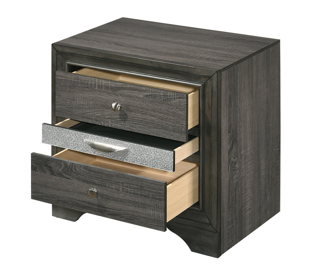 Nightstand with Dovetail Drawers - Gray