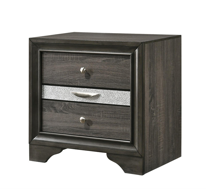 3 Drawer Nightstand - Gray