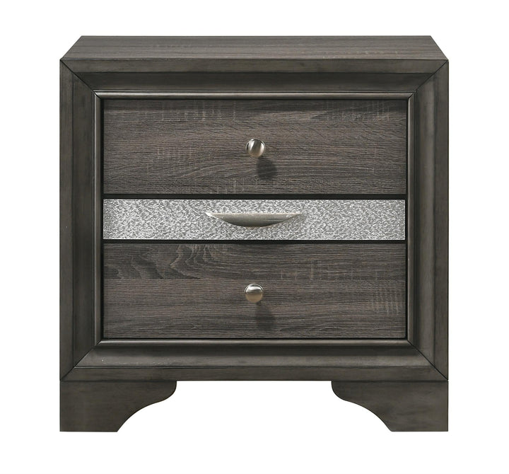 English Dovetail 3 Drawer Nightstand - Gray