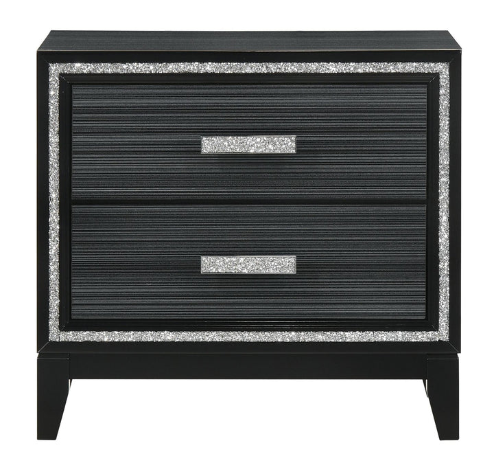Nightstand with Drawers - Black