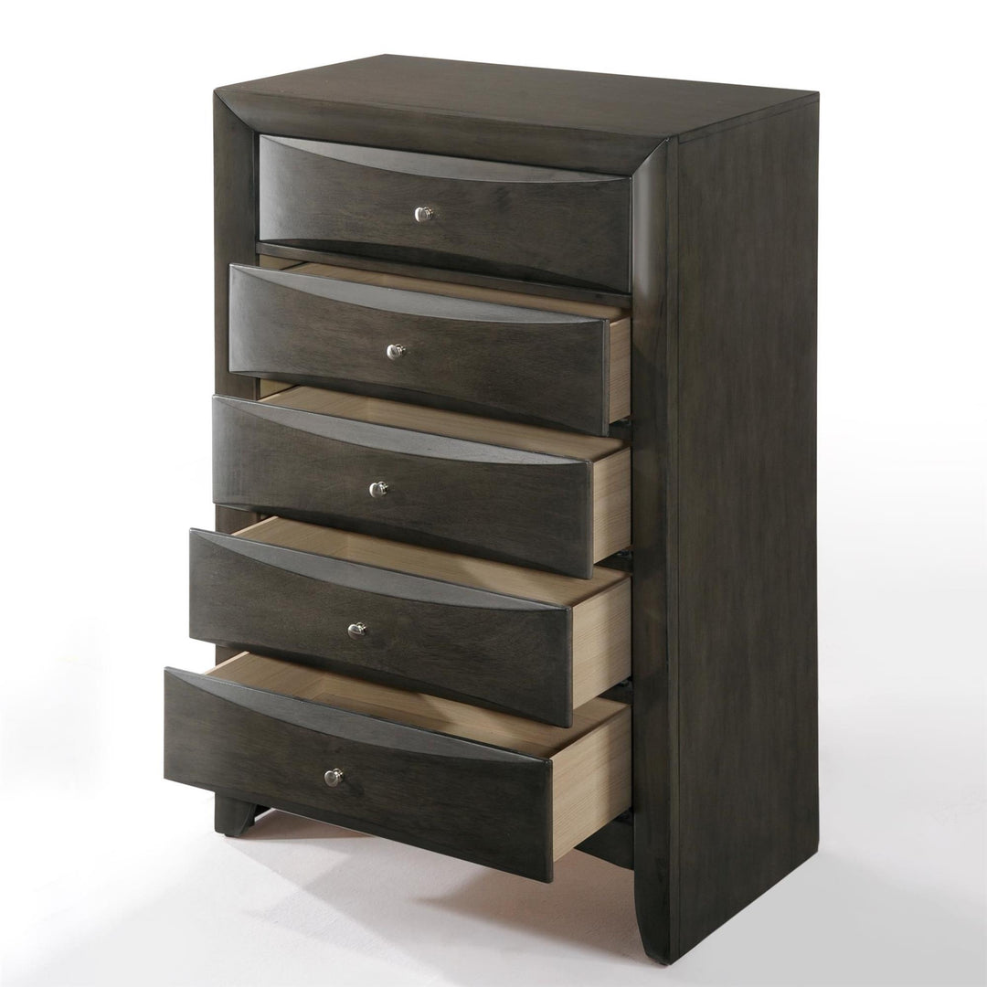 Wooden Chest with English Dovetail Drawers - Gray Oak