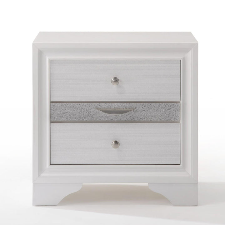 Nightstand with Front & Back Dovetail Drawer - White
