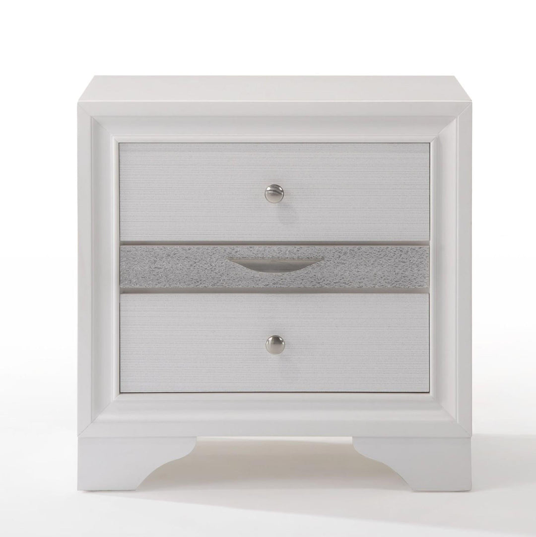 Nightstand with Front & Back Dovetail Drawer - White