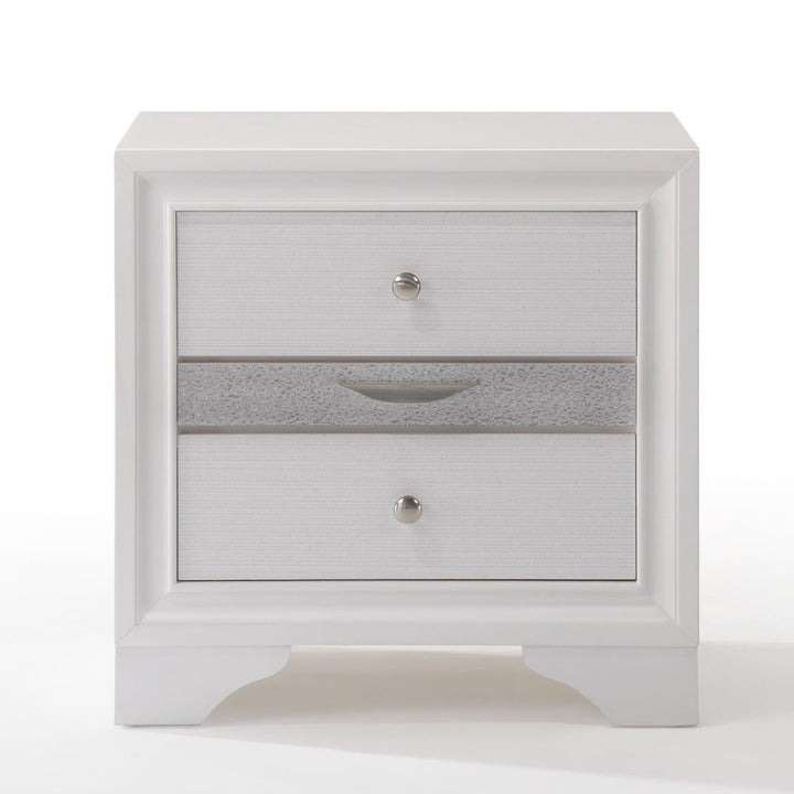 Nightstand with Front & Back Dovetail Drawer - White