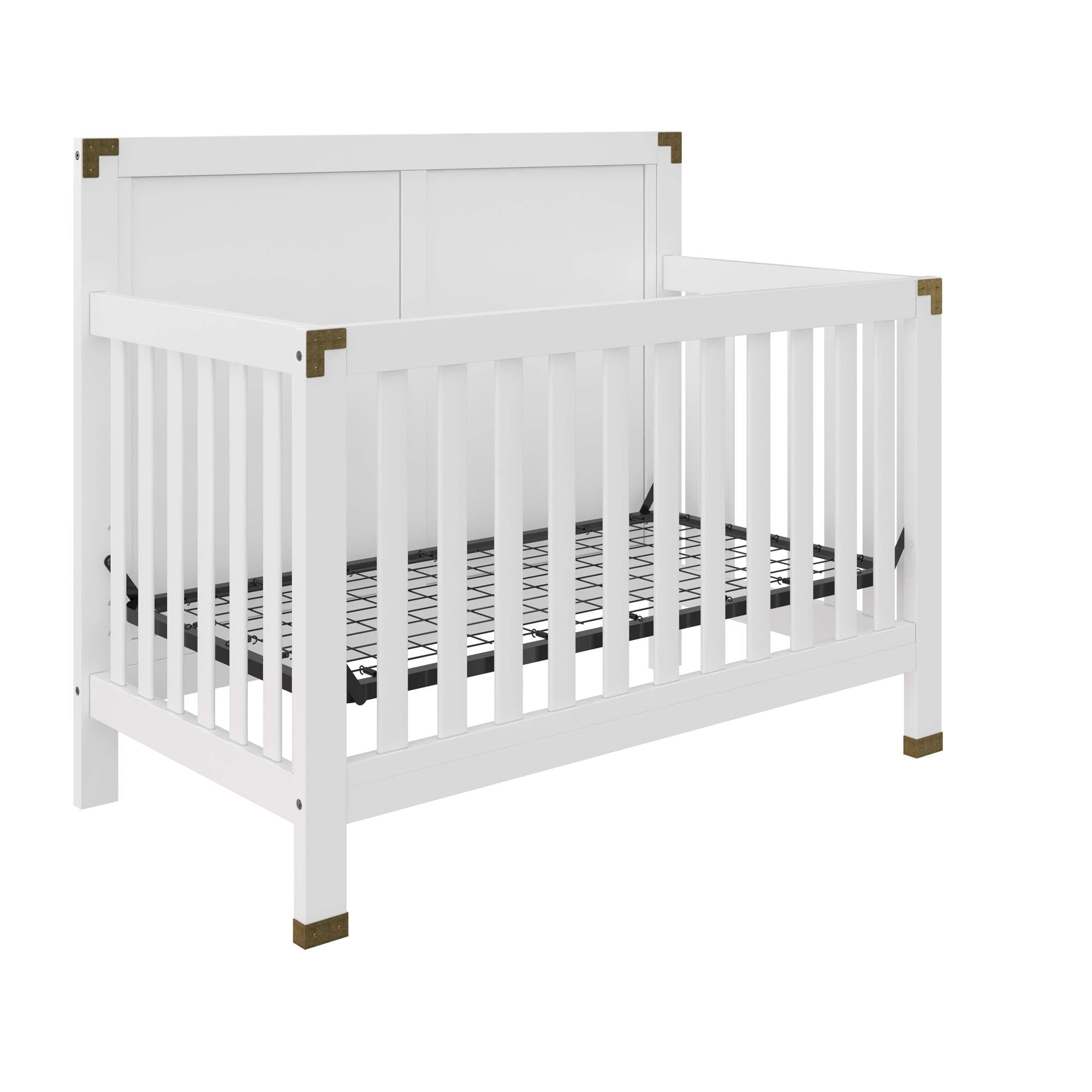 5 in 1 Convertible Crib Baby Relax Miles with Brass Accents RealRooms