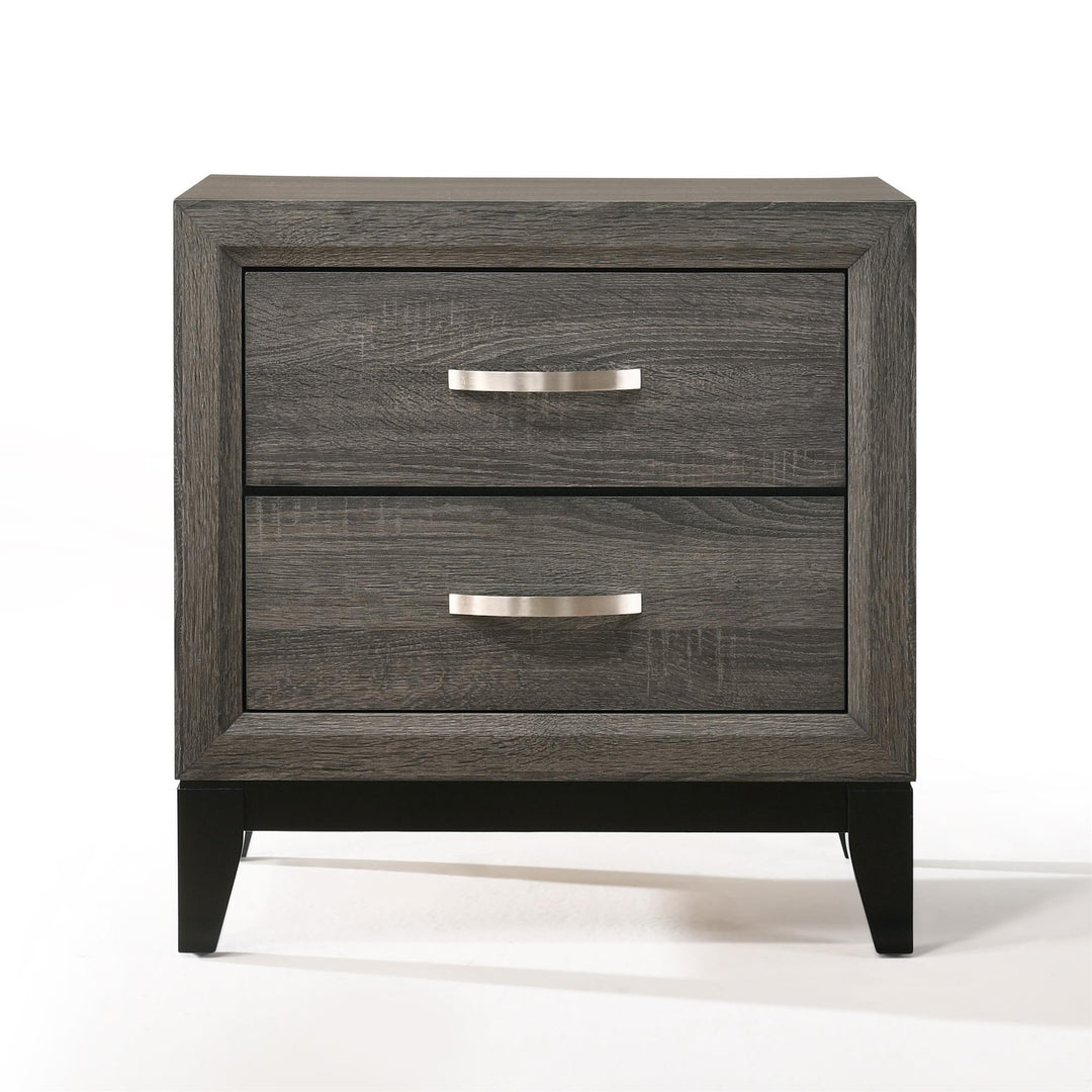 Valdemar Nightstand with 2 Drawers - Weathered Ash