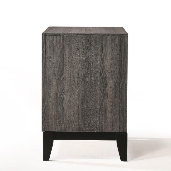 Nightstand with 2 Drawers for bedroom - Weathered Ash