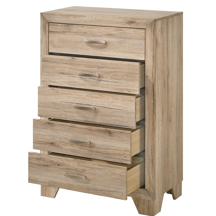 Affordable 5 Drawer Wooden Dresser - Natural