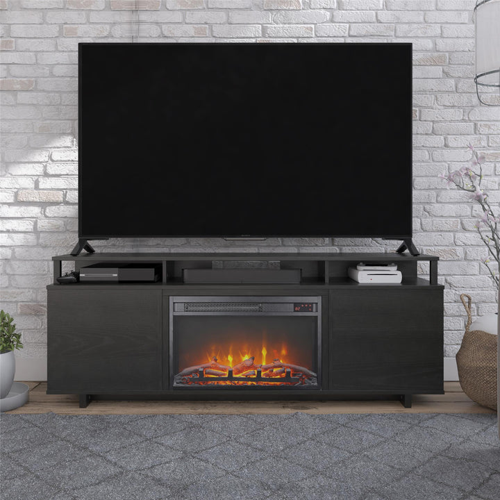 Mason Fireplace TV Stand for TVs up to 65" - Black Oak