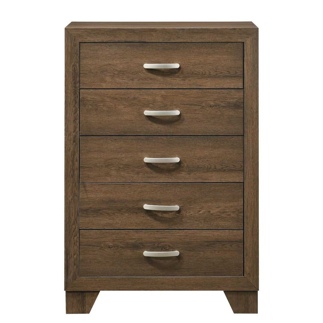 5 drawer wooden dresser - Oak