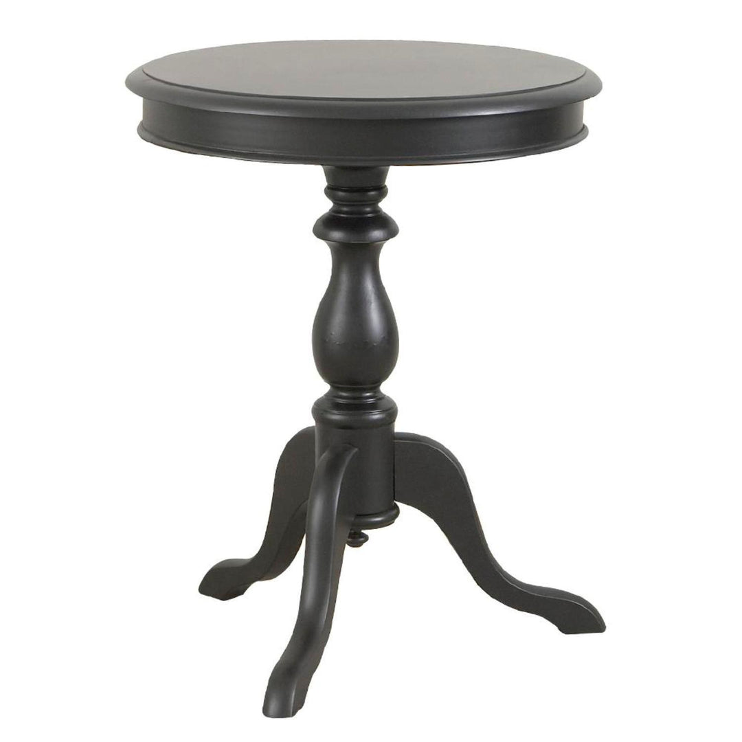 Belmar Side Table with Wooden Pedestal - Black