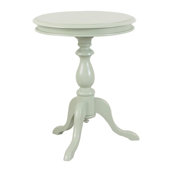 Belmar Side Table with Rustic Pedestal - Antique White