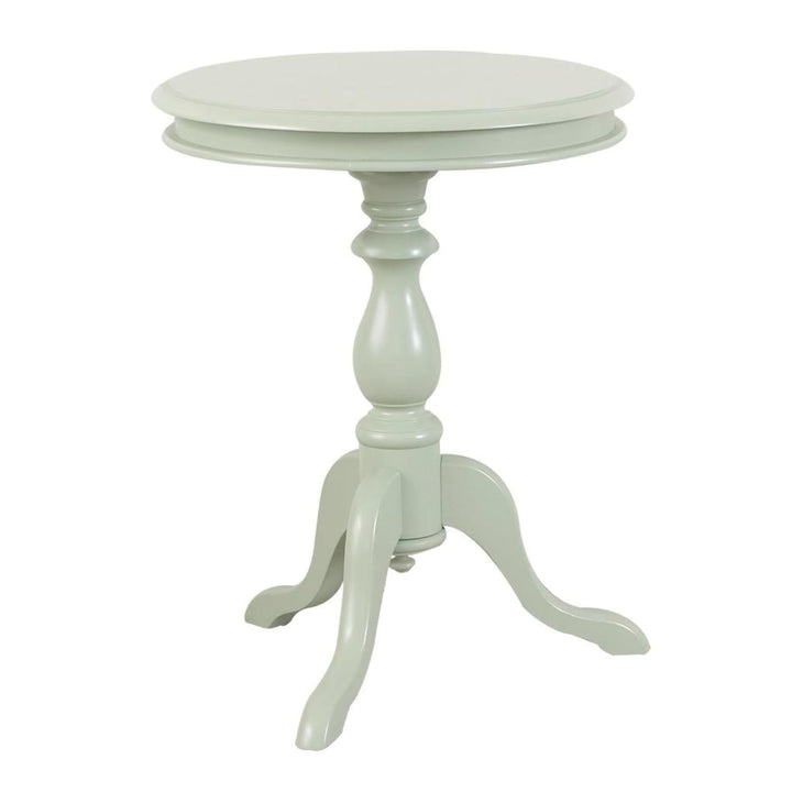 Belmar Side Table with Rustic Pedestal - Antique White