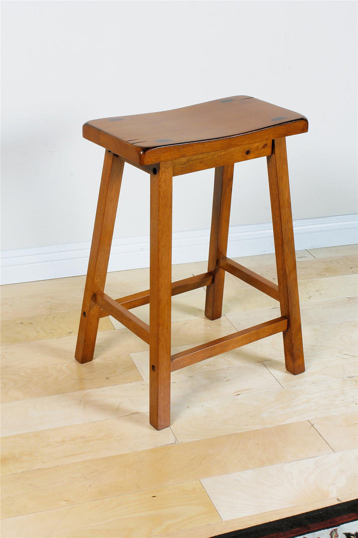 24 Inch counter hight wooden stool - Oak