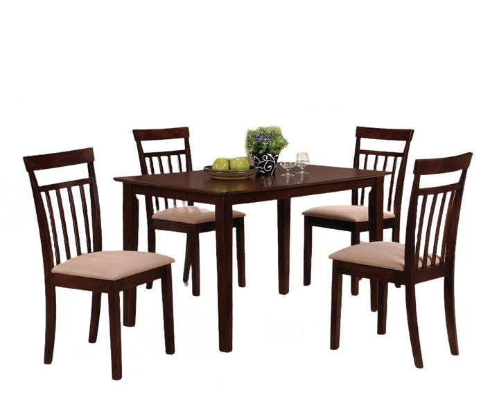 Samuel 5 Piece Dining Set with 4 Chairs and 1 Table - Espresso