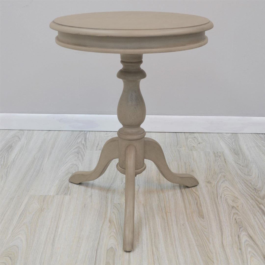 Side Table with Antique Pedestal - Gray