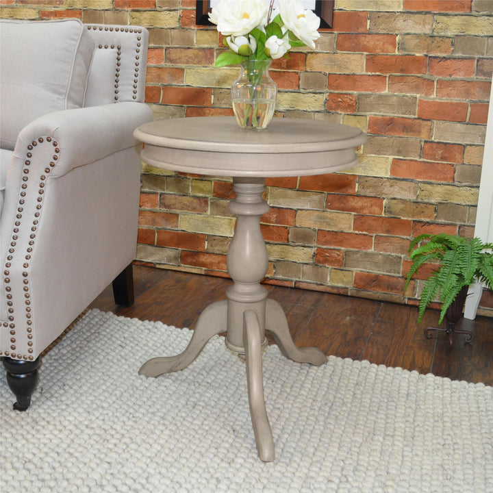 Lathe-Turned Side Table - Gray