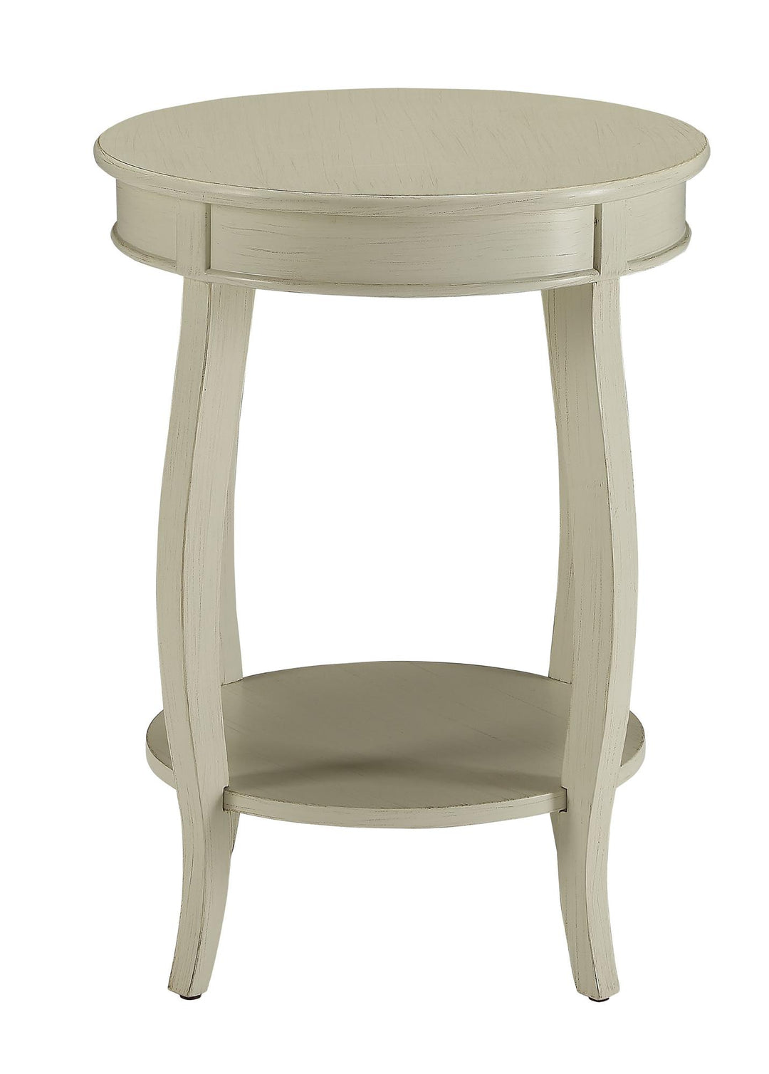 Round Top Accent Table - Antique White