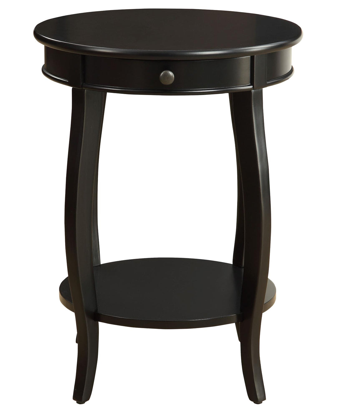 End Table with Lower Shelf and Drawer - Black