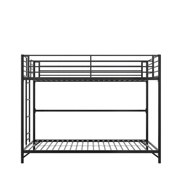 BrEZ Build Collection Easy Assembly Kids Metal Bunk Bed - Black - Twin-Over-Twin