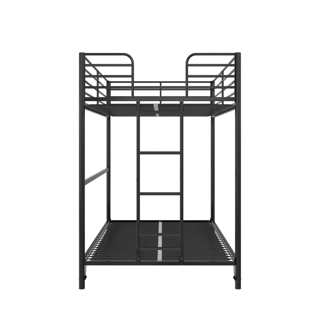  easy lock technology metal bunk bed - Black - Twin-Over-Twin