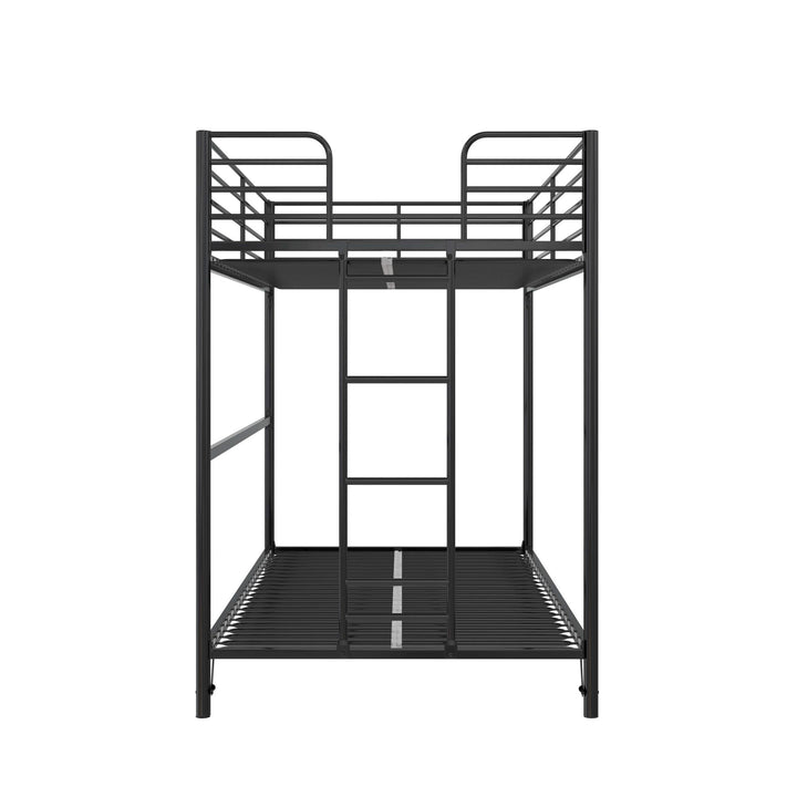 BrEZ Build Collection Easy Assembly Kids Metal Bunk Bed - Black - Twin-Over-Twin