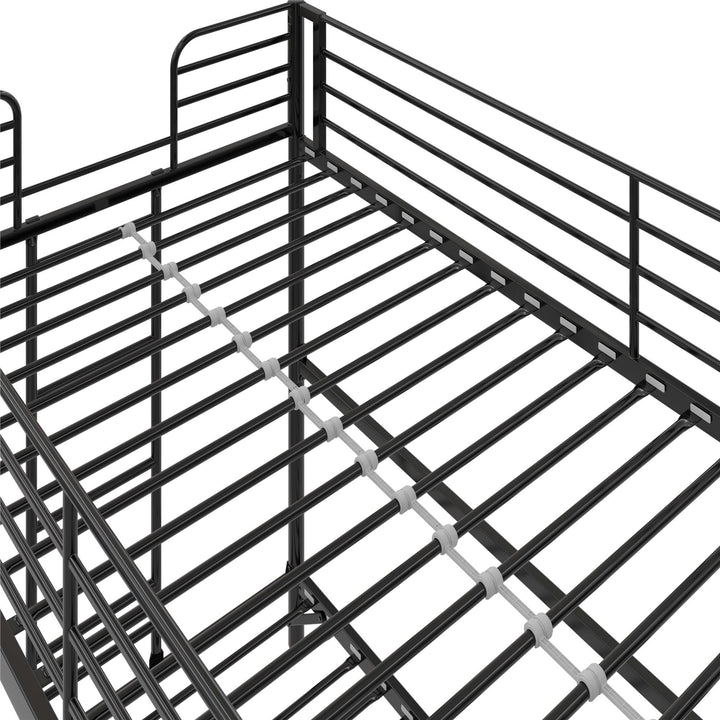 BrEZ Build Collection Easy Assembly Kids Metal Bunk Bed - Black - Twin-Over-Twin