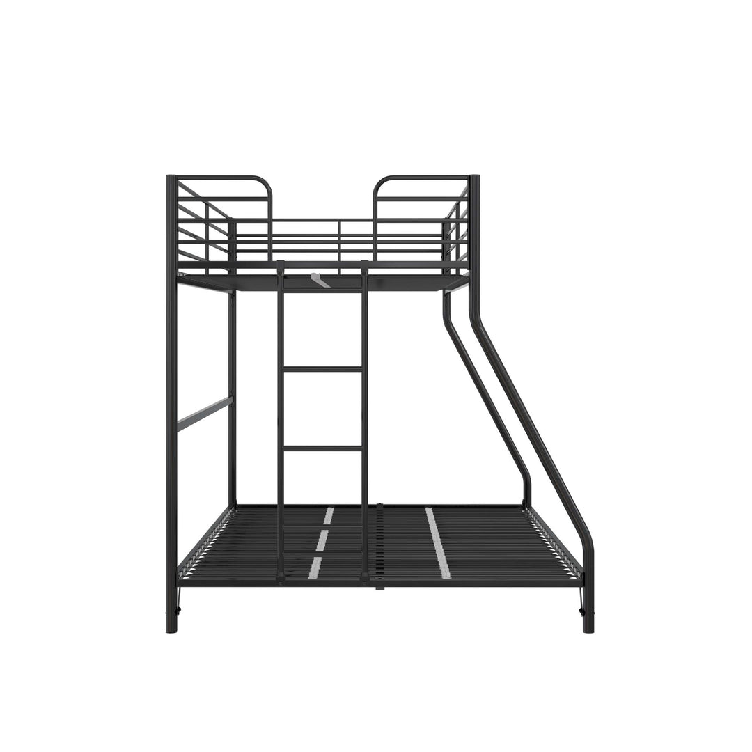 solid metal frame bunk bed - Black - Twin-Over-Full