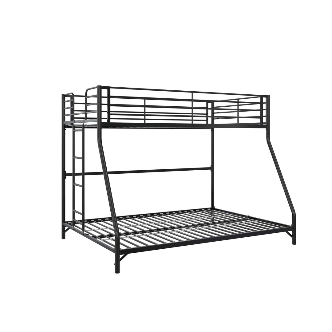 easy lock technology metal bunk bed - Black - Twin-Over-Full