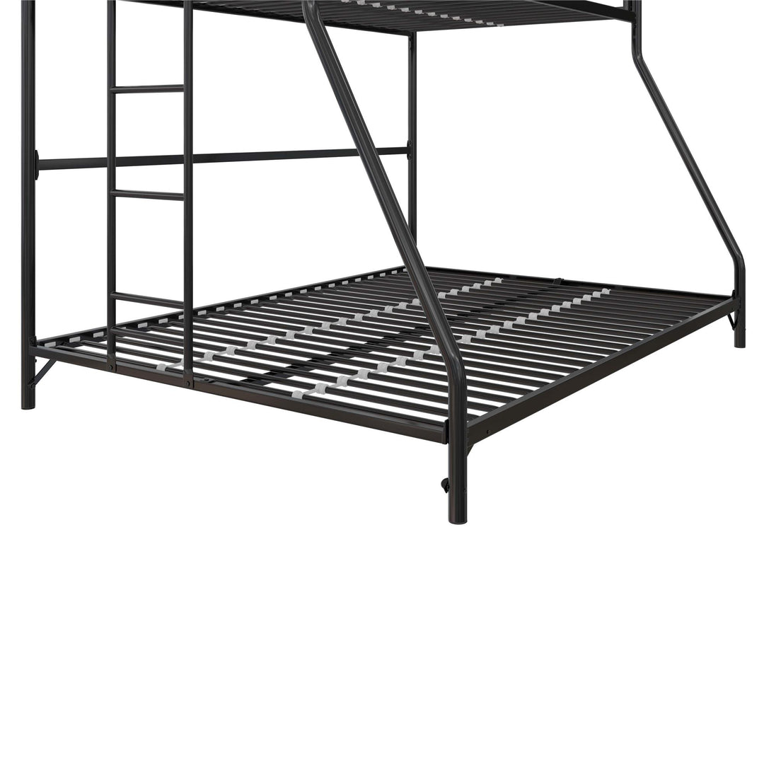 BrEZ Build Collection Easy Assembly Kids Metal Bunk Bed - Black - Twin-Over-Full